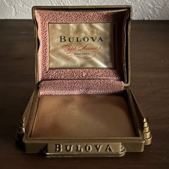 💫✨BULOVA Authentic Gold Art Deco Luxury Watch Compact Case Jewelry Box💫✨ - Picture 9 of 10